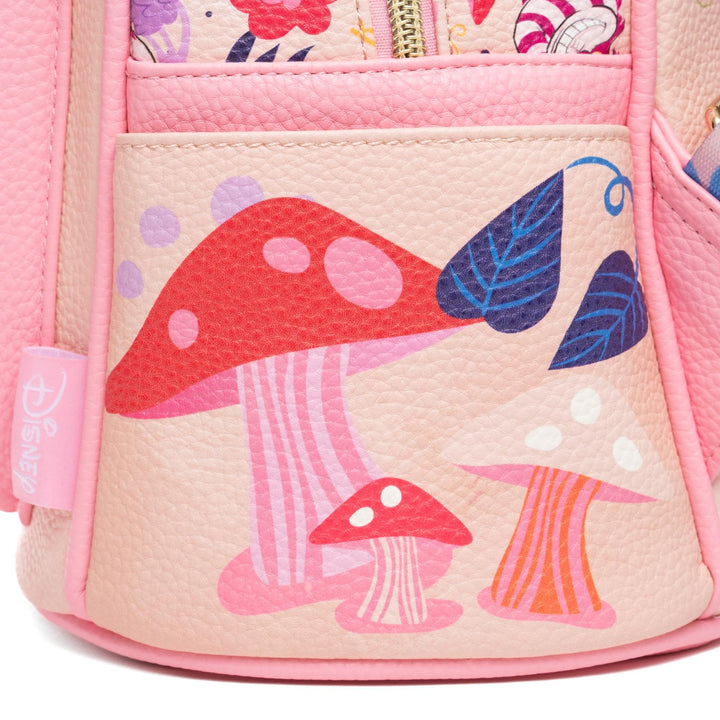 Wondapop Disney Alice In Wonderland Cheshire Cat Everyone Here is Mad 11" Vegan Leather Fashion Mini Backpack