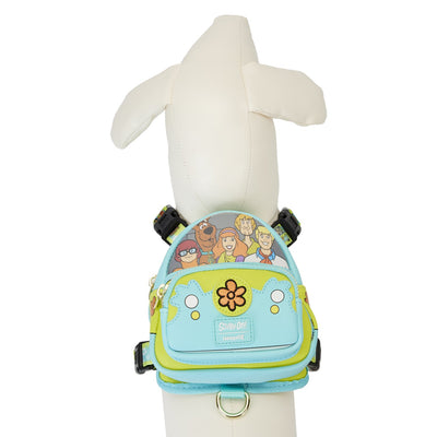 Loungefly Pets Warner Brothers Scooby-Doo Mystery Machine Mini Backpack Dog Harness - Top View On Dog