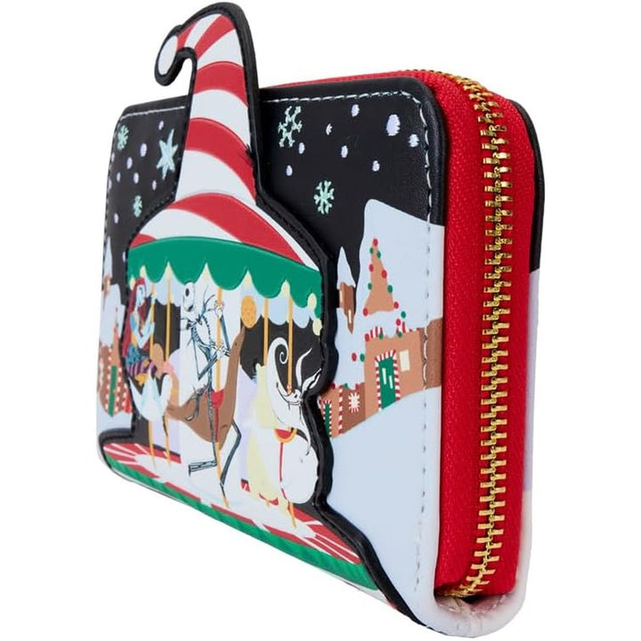 Loungefly Disney The Nightmare Before Christmas Candy Cane Carousel Zip Around Wallet