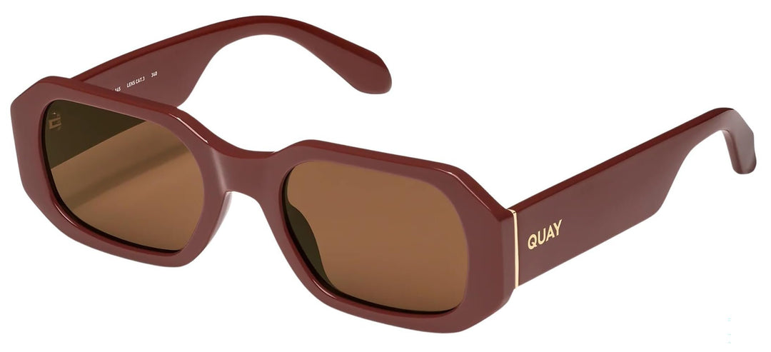 Quay - Sunglasses for Men &amp; Women, Square Lenses with UV Protection (Hyped Up, DLA/Brown)
