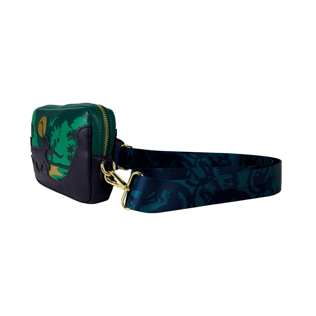 Loungefly Jurassic World Jungle Dinosaur Silhouette Sling Crossbody Bag With Coin Bag