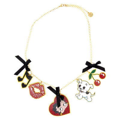Whatever Makes You Happy Betty Boop Acrylic Charm Necklace