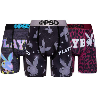 PSD Underwear Men's Playboy Mix Boxer Briefs 3-pack