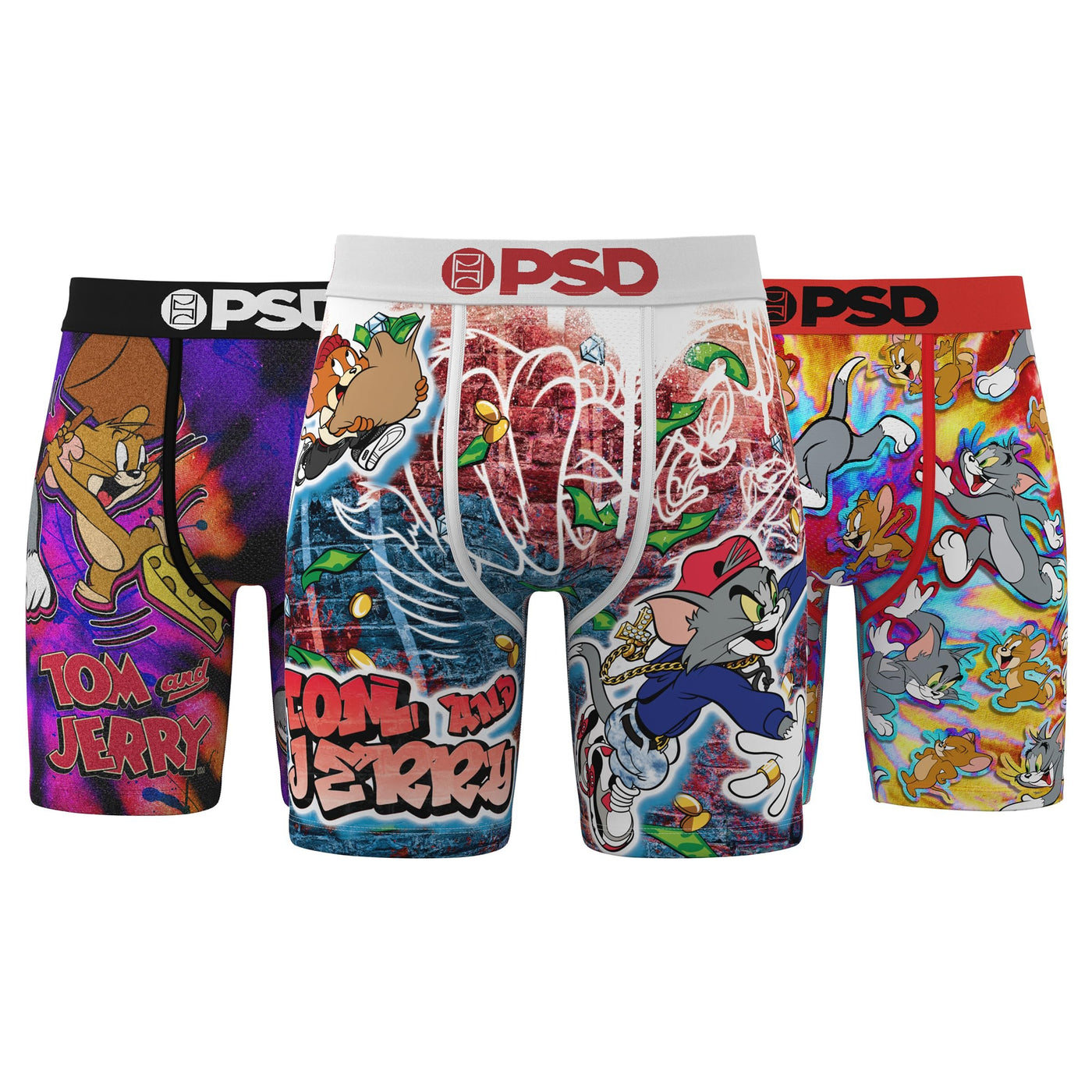 PSD Underwear Men's Tom & Jerry Chase Boxer Briefs 3-Pack