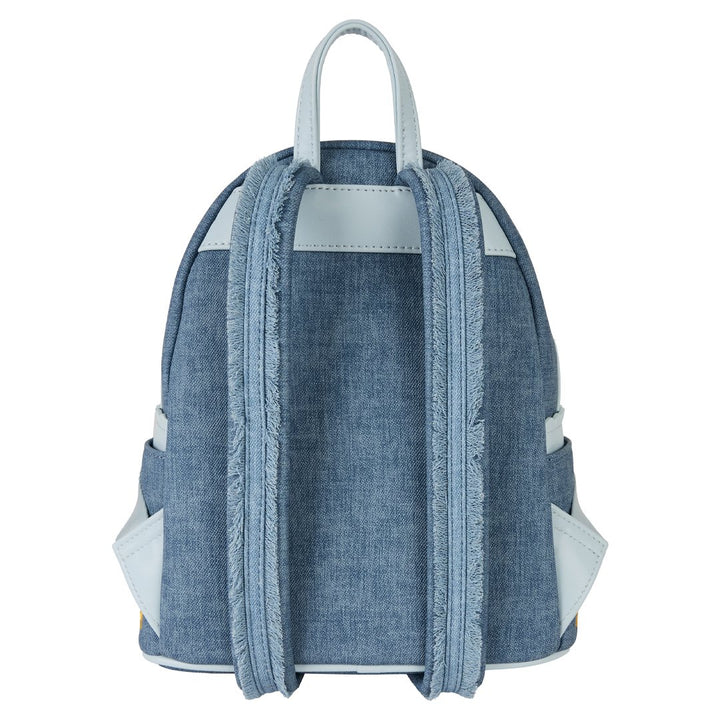 Loungefly Disney Dogs &amp; Cats Floral Faux Denim Fringe Mini Backpack
