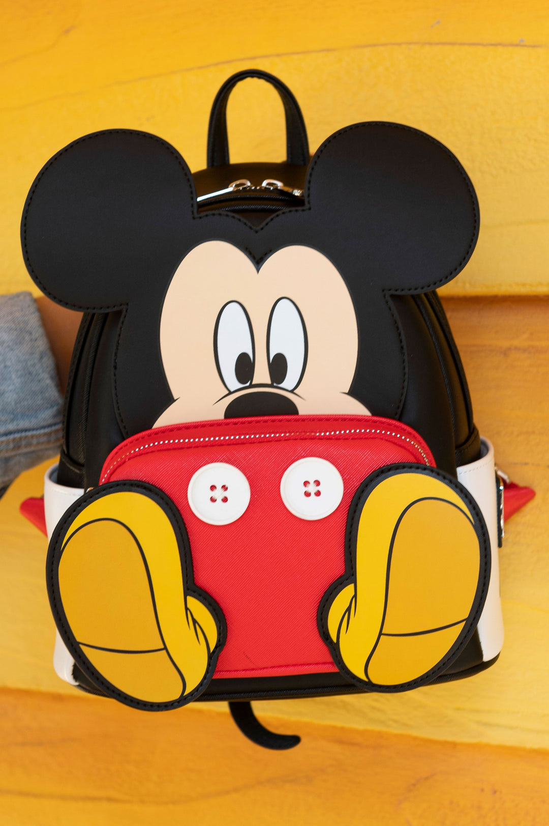 disney mickey mouse cartoon faux leather mini backpack Fast Forward Black 10" Unisex Casual Adjustable Strap Zipper for Boys, Girls, Women, Men Loungefly Disney Mickey Mouse Cosplay