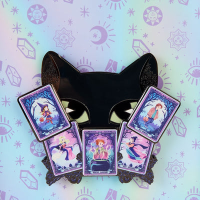 Loungefly Disney Hocus Pocus Tarot Binx Glow In The Dark Sliding 3" Collector Box Pin - sliding face 1