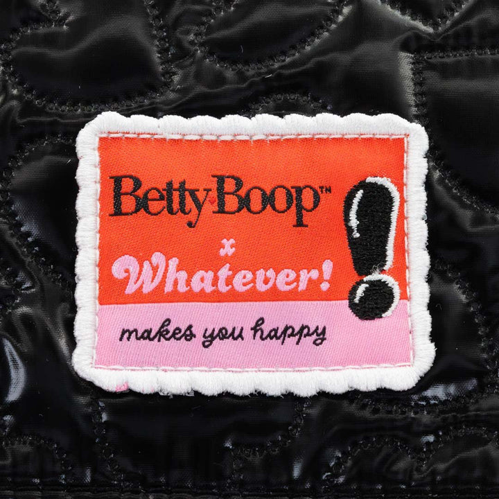 Whatever Makes You Happy Betty Boop Quilted Heart Trinket Backpack with Acrylic Charms