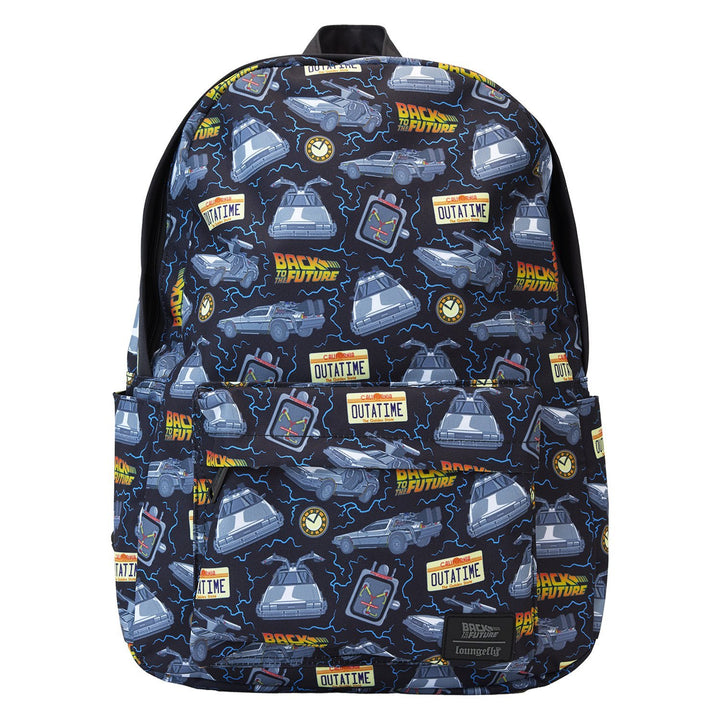 Loungefly Universal Back To The Future 40th Anniversary All-Over Print Nylon Full-Size Backpack