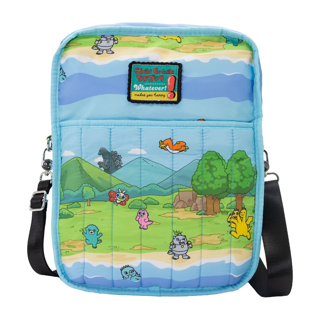Whatever Makes You Happy Chibi Godzilla Raids Again Reversible/Convertible Crossbody Bag