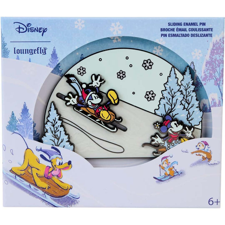 Loungefly Disney Mickey And Friends Winter Wonderland Sliding 3" Collector Box Pin