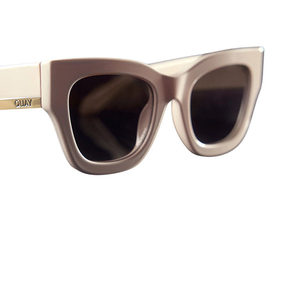 Quay Women's By The Way Oversized Square Sunglasses (Champagne Frame/Brown Lens) - 3/4 right angle