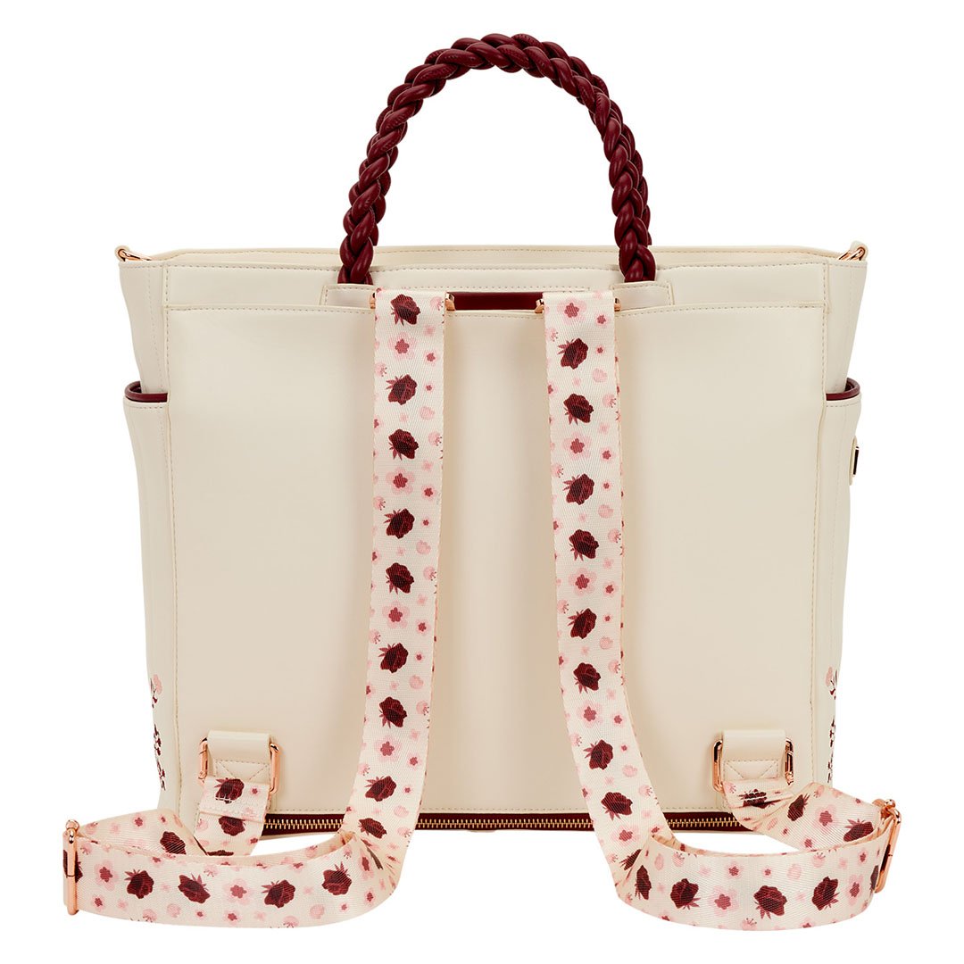 Loungefly Cream &amp; Red Floral Tote Bag