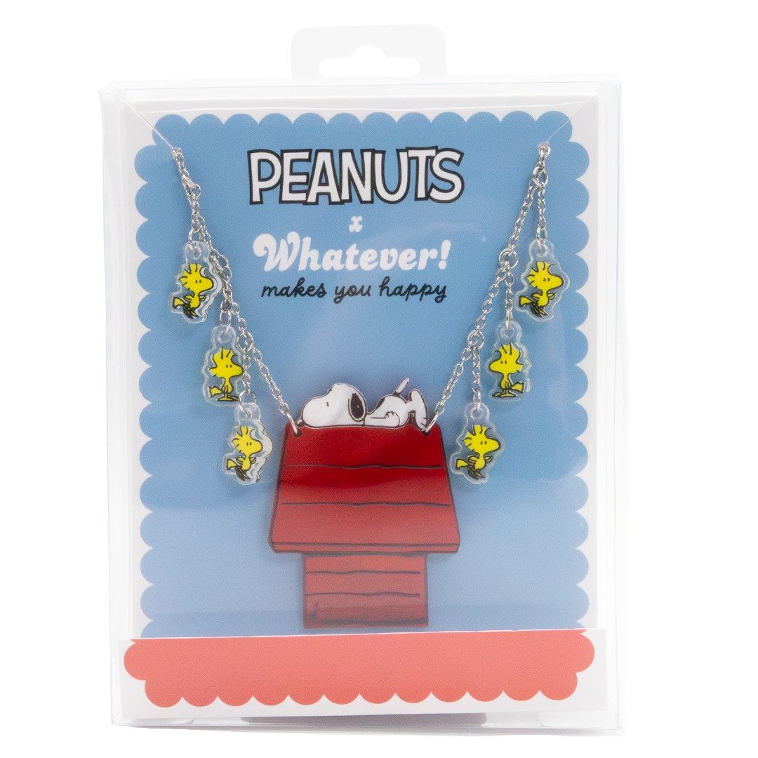 Whatever Makes You Happy Peanuts 75th Anniversary Snoopy’s Doghouse Layered Acrylic Necklace