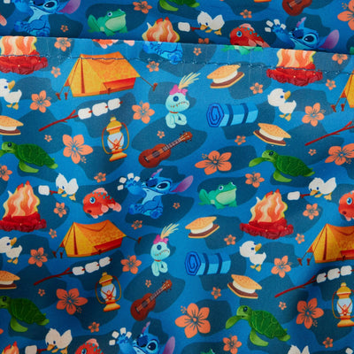 WDBK3646 - Loungefly Disney Lilo & Stitch Camping Cuties Allover Print Nylon Mini Backpack - Interior Lining