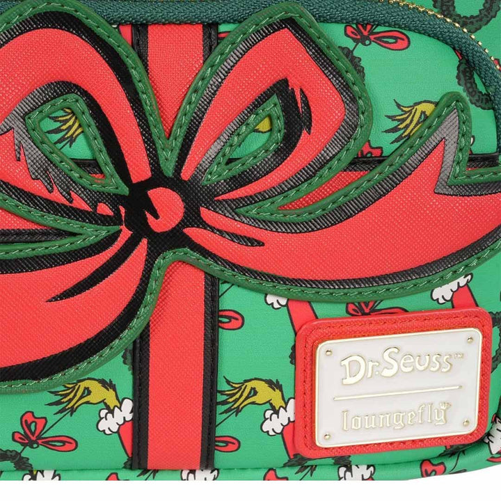 Loungefly Dr. Seuss How the Grinch Stole Christmas Grinch Christmas Present Mini Backpack - Entertainment Earth EX