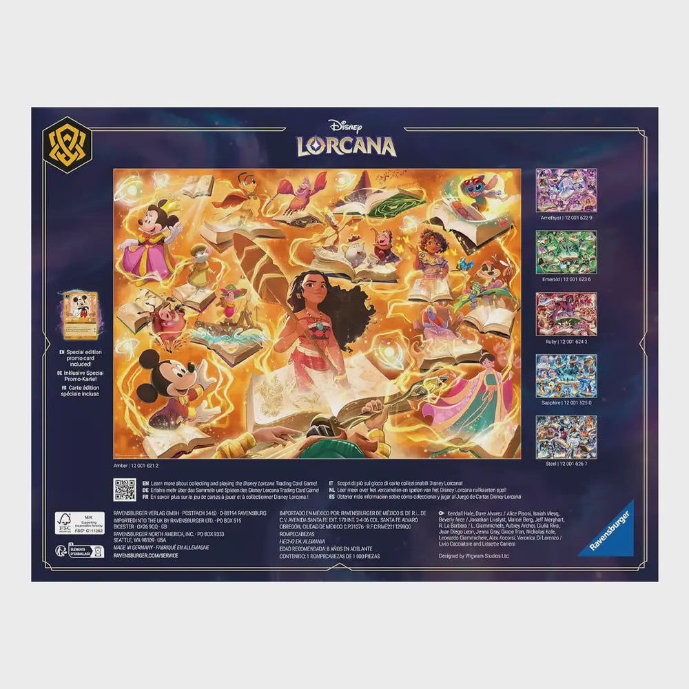Ravensburger Disney Lorcana - Glimmers of The Realm: Amber 1000 Piece Jigsaw Puzzle