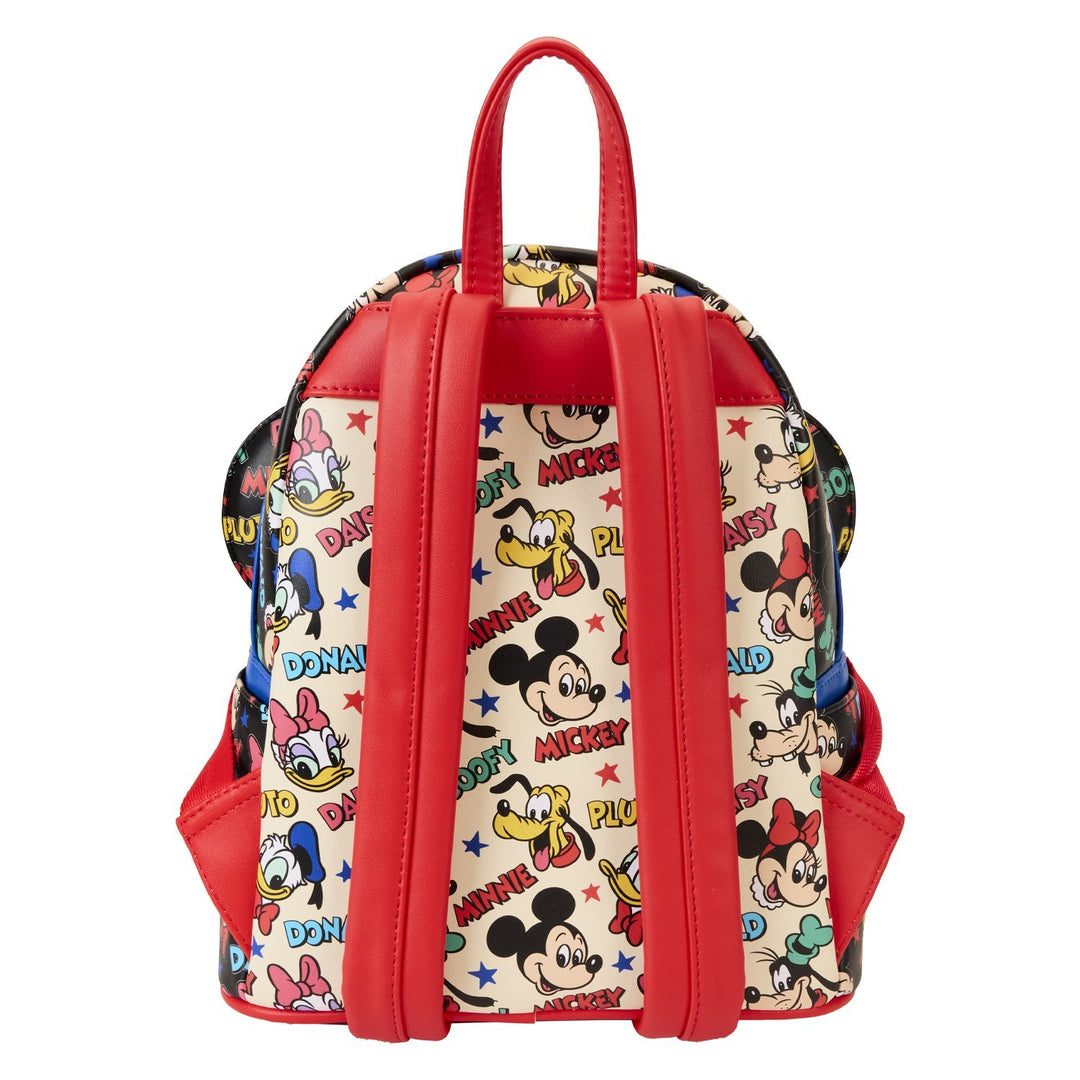 Loungefly Disney Mickey &amp; Friends Classic All-Over Print Mini Backpack With Ear Headband