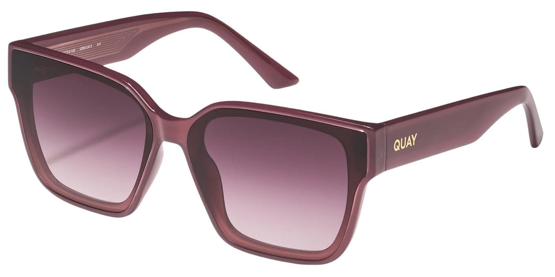 Quay - Sunglasses for Men &amp; Women, Square Lenses with UV Protection, Oversized Sunglasses (Drive In, Plum Platinum Pink)