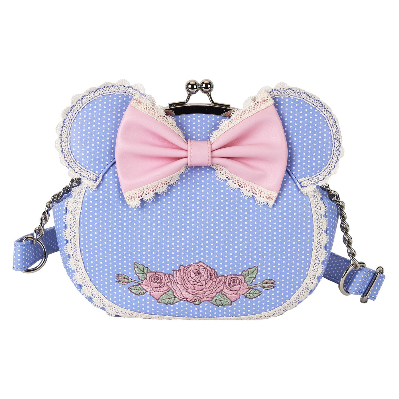 Loungefly Disney Minnie Floral and Lace Kisslock Crossbody Bag