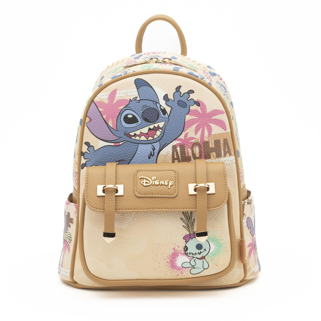 WondaPop Disney Aloha Stitch 11" Vegan Leather Mini Backpack - Front