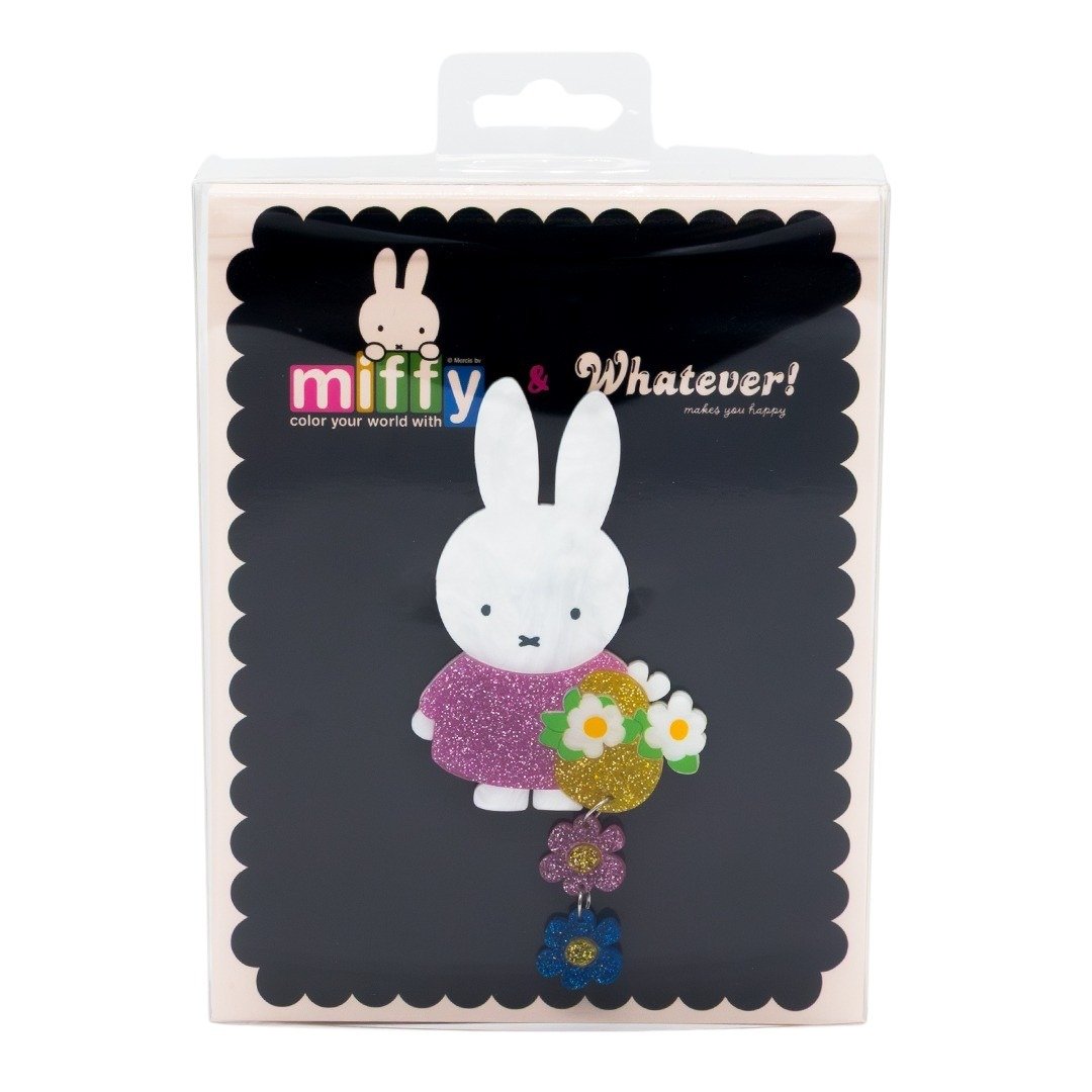 Whatever Makes You Happy Miffy Flower Dangles Acrylic Collectible Pin