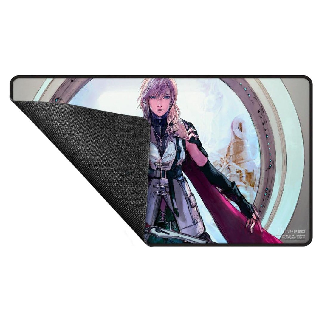Ultra PRO - Final Fantasy x Universes Beyond Lightning, Army of One Black Stitched Playmat for Magic: The Gathering