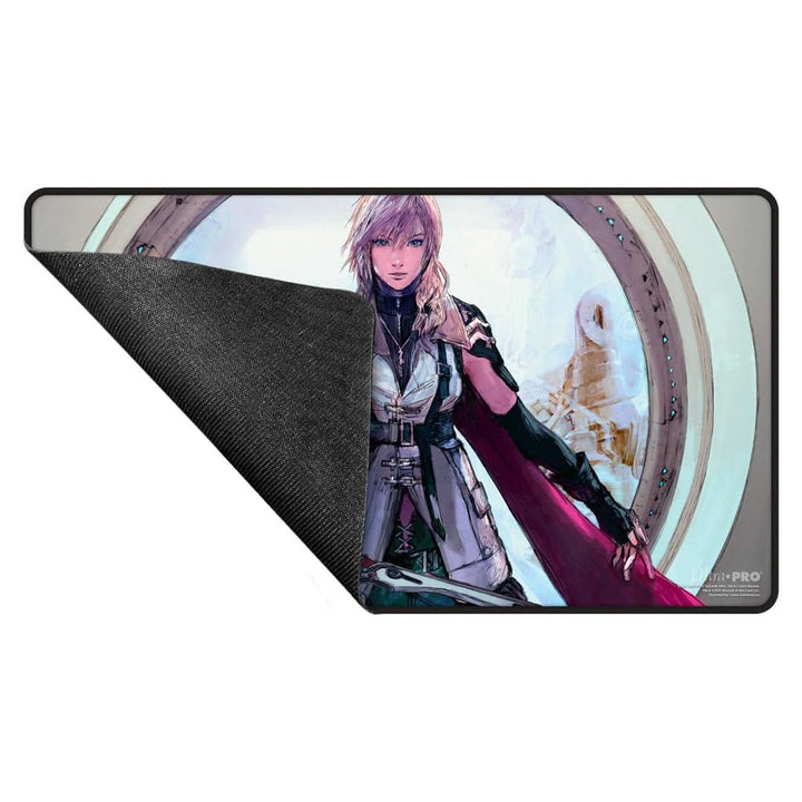 Ultra PRO - Final Fantasy x Universes Beyond Lightning, Army of One Black Stitched Playmat for Magic: The Gathering