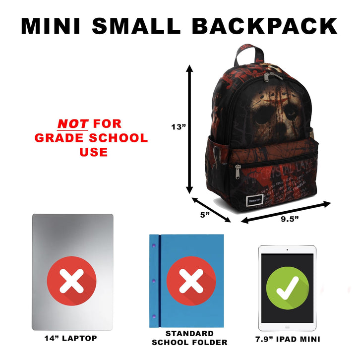 Wondapop Warner Brothers Friday The 13th Jason 13" Deluxe Nylon Mini Backpack