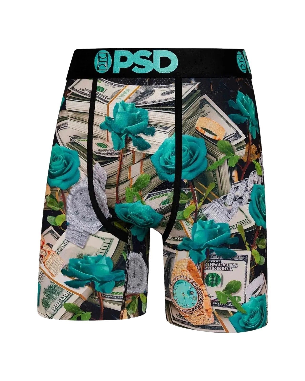 PSD Underwear Men's Rich Roses Boxer Briefs 3-Pack - Green