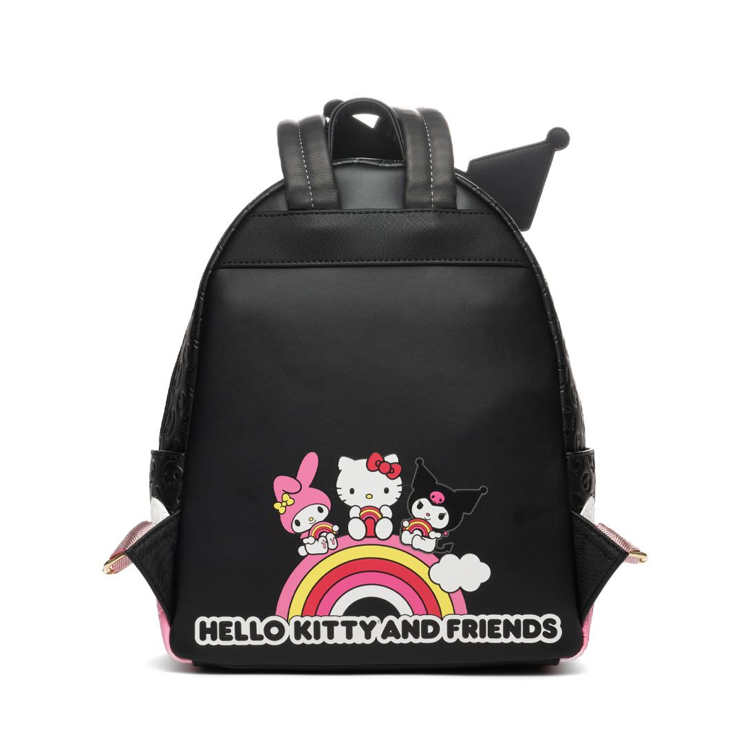 Loungefly Sanrio Kuromi, My Melody, and Hello Kitty Glow In The Dark Triple Pocket Mini Backpack