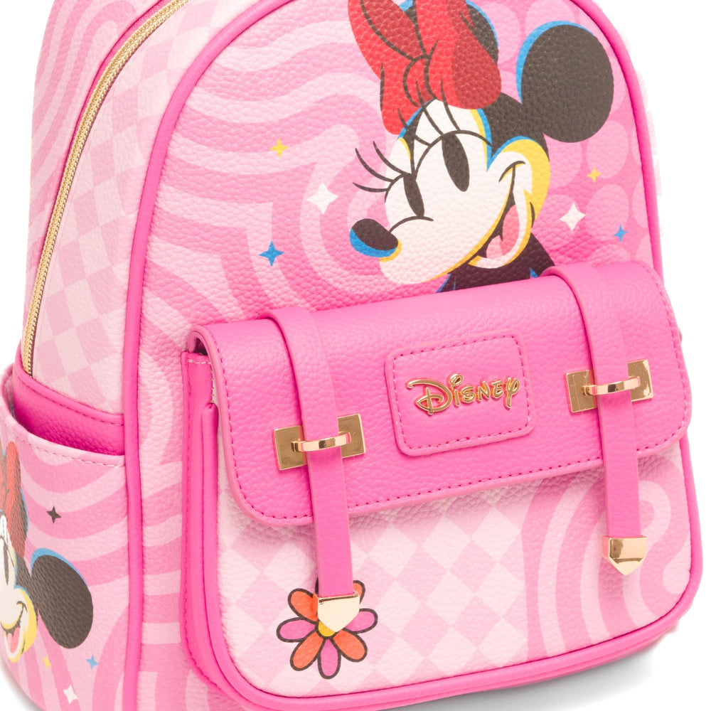 WondaPop Disney Minnie Mouse Glam Vibes 11" Vegan Leather Mini Backpack - Front Detail