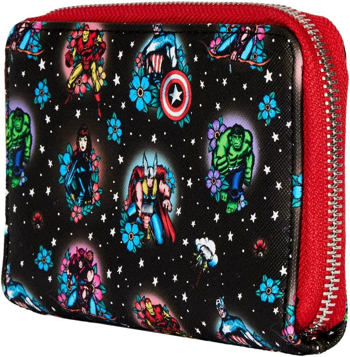 Loungefly Marvel Avengers Tattoo Zip-Around Wallet