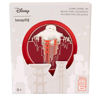 Loungefly Disney Big Hero 6 10th Anniversary Baymax San Fransokyo Love 3" Collector Box Sliding Pin