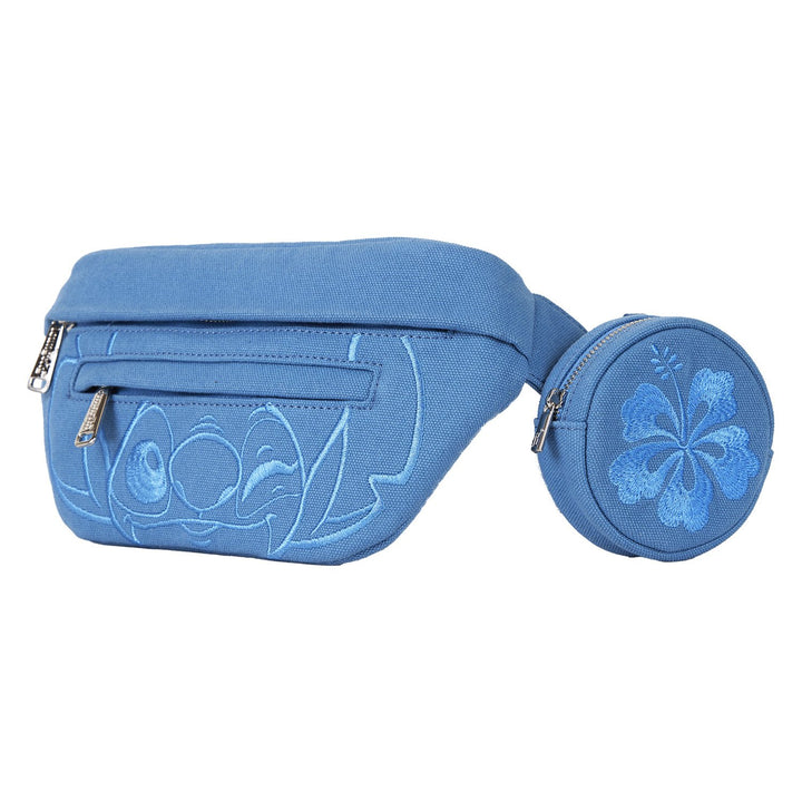 Loungefly Disney Stitch Ohana Canvas Convertible Belt Bag with Coin Bag