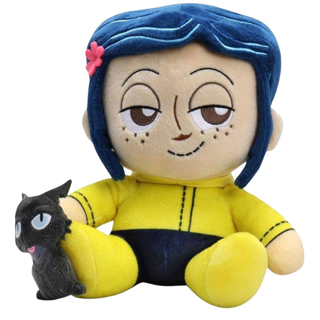 Kidrobot Coraline 8" Coraline and the Cat Phunny Plush Toy - front