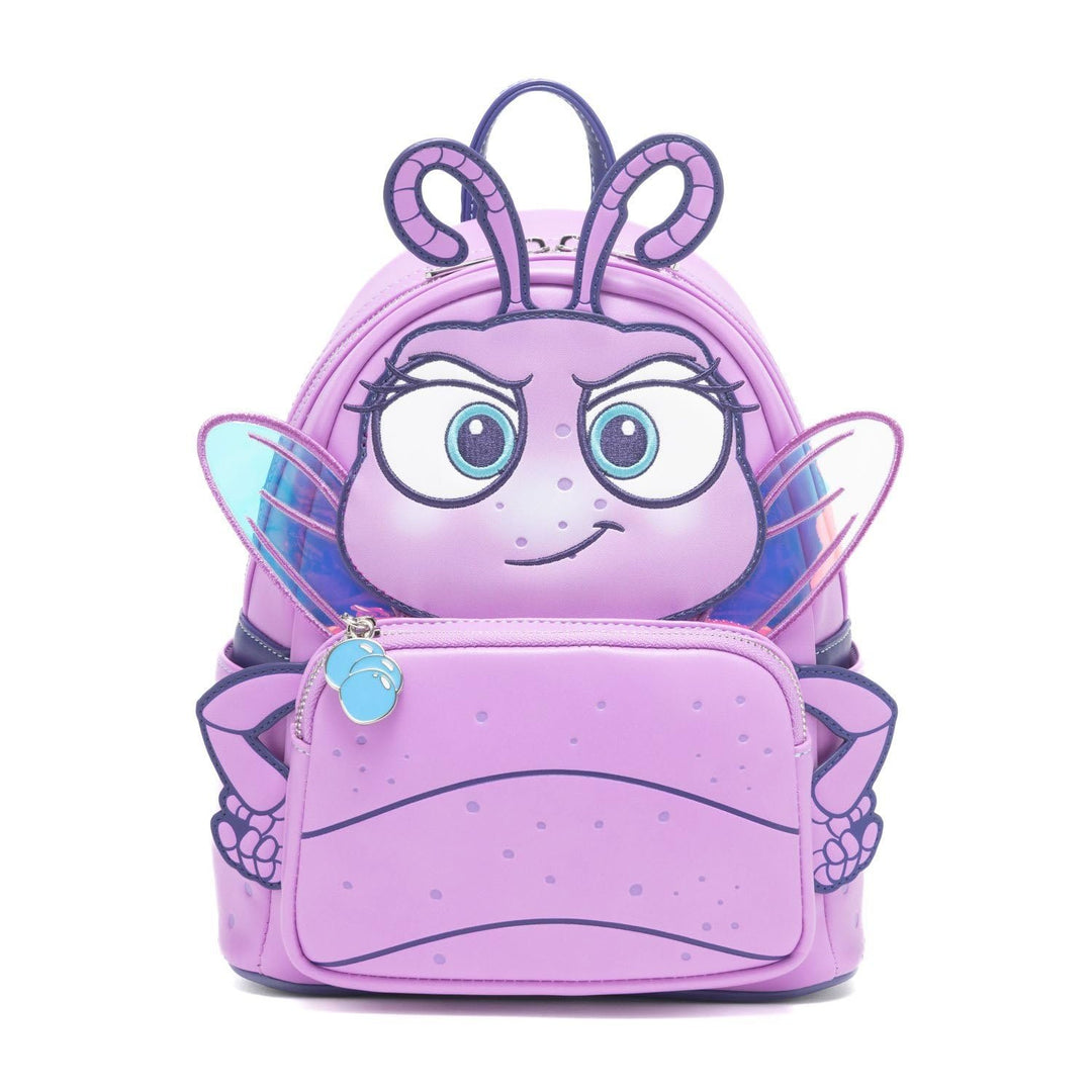 a bug's life loungefly mini backpack and Attas wings are made with PVC material A Bug's Life Exclusive Mini