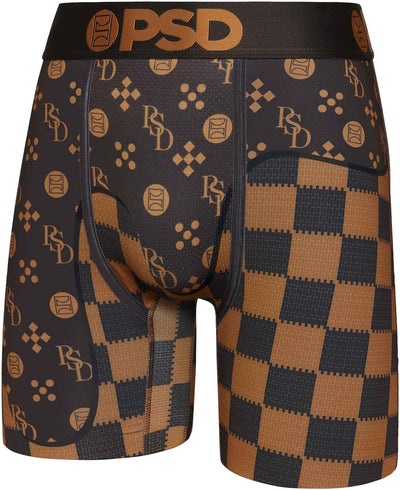 PSD Underwear Men's Monogram Luxe Boxer Briefs 3-Pack - Brown