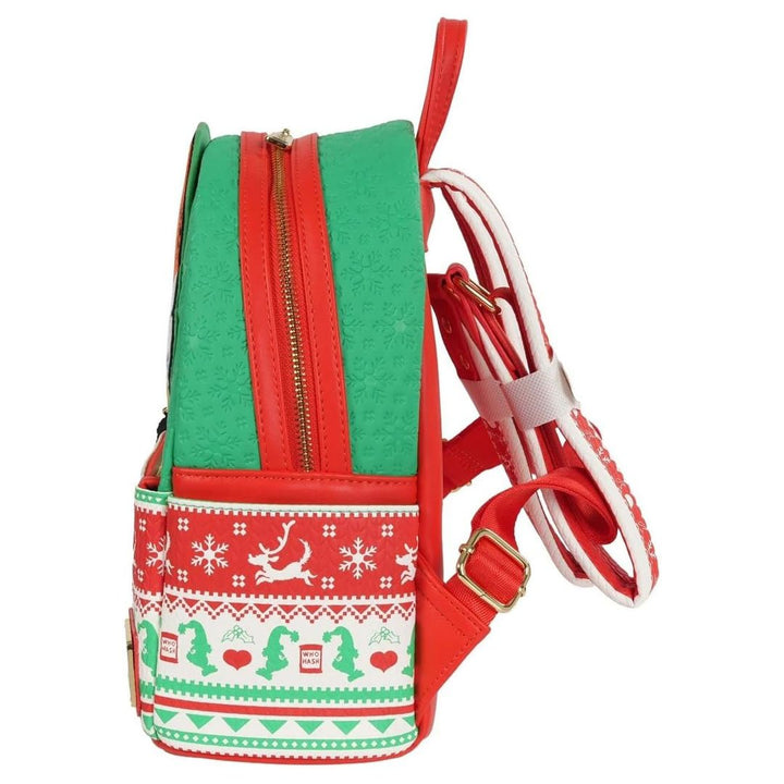 Loungefly Dr. Seuss How the Grinch Stole Christmas Grinch Christmas Sweater Mini Backpack - Entertainment Earth EX