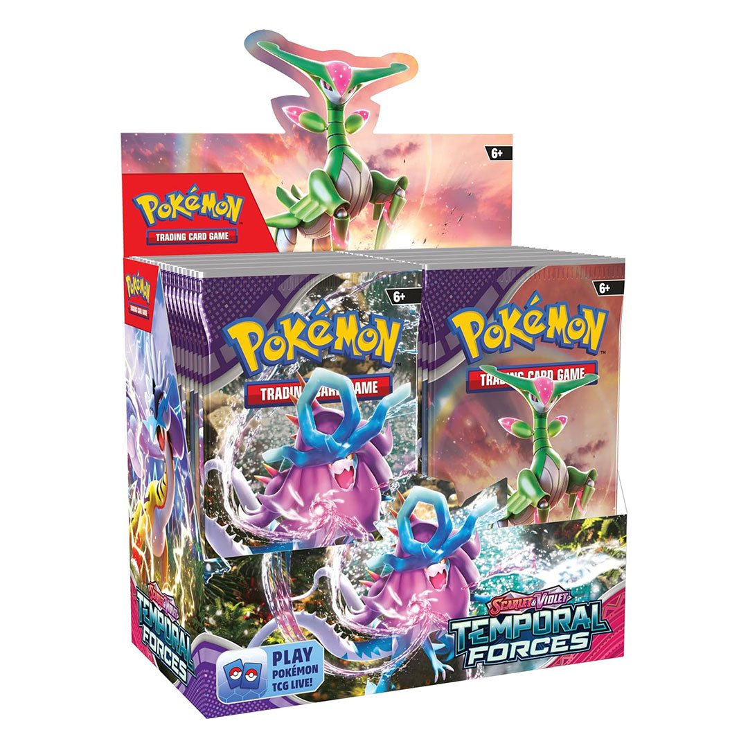 Pokemon TCG: Scarlet &amp; Violet: Temporal Forces Booster Display Box - Angle