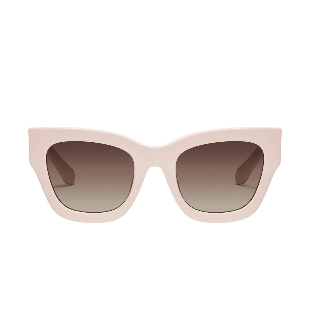 Quay Women's By The Way Oversized Square Sunglasses (Champagne Frame/Brown Lens) - front