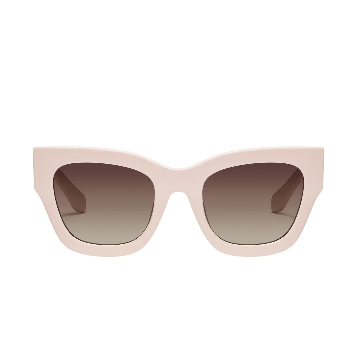 Quay Women's By The Way Oversized Square Sunglasses (Champagne Frame/Brown Lens) - front