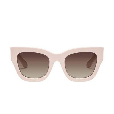 Quay Women's By The Way Oversized Square Sunglasses (Champagne Frame/Brown Lens) - front