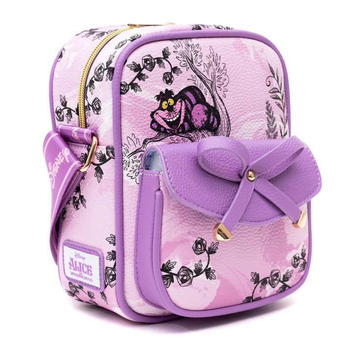 WondaPop Disney Alice in Wonderland Cheshire Cat Luxe 8" Crossbody Bag - Angle