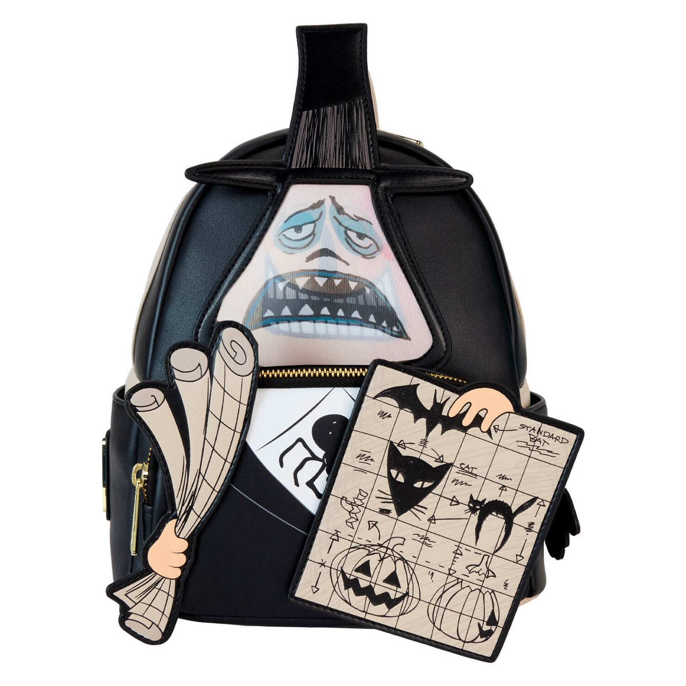 Loungefly Disney Nightmare Before Christmas Mayor with Halloween Plans Cosplay Mini Backpack  - front - upset  face