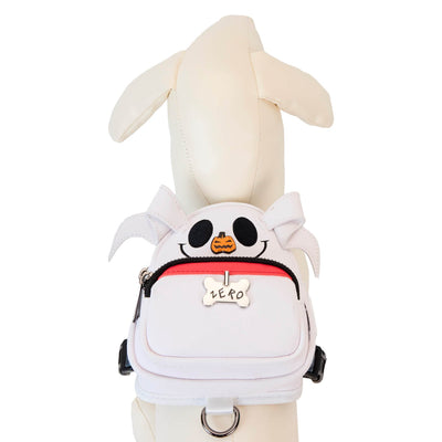 Loungefly Pets Disney Nightmare Before Christmas Zero Mini Backpack Dog Harness - dog overhead wearing harness