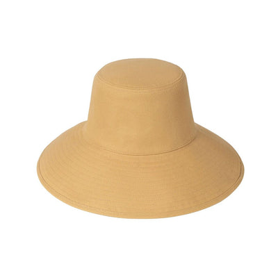 Lack of Color Women's Wide-Brimmed Cotton Canvas Holiday Bucket Hat - Latte Front