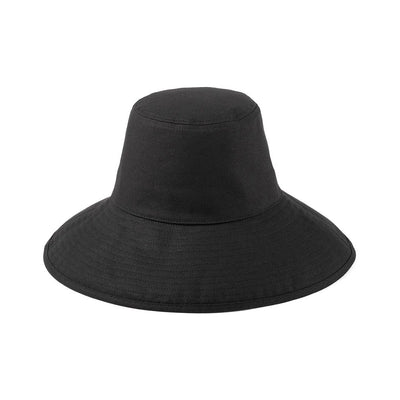 Lack of Color Women's Wide-Brimmed Cotton Canvas Holiday Bucket Hat - Black Front