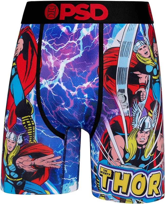 PSD Underwear Men's Marvel Print Boxer Briefs 3-Pack - Thor Front