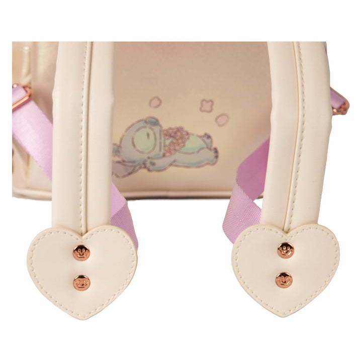 Loungefly Disney Stitch &amp; Angel Cherry Blossom Heart Mini Backpack